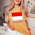 インドネシア国旗 アンティーク調 ナショナル インドネシア 男性 女性 キッズ レディースオーバーサイズコンフォートTシャツ Mustard