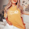 メレ カリキマカ ハイビスカス 花 ハワイ クリスマス ハワイアン レディースオーバーサイズコンフォートTシャツ Mustard