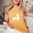 ユニコーン 神話上の生き物 おとぎ話 ファンタジー ヴィンテージ 古い Unicorn Fairy Tale Horse 長袖tシャツ レディースオーバーサイズコンフォートTシャツ Mustard