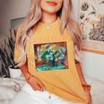 ルノワール 面白いtシャツ 名作アート 菊の花 絵画 メンズ レディース 面白い 服 美術 おもしろ レディースオーバーサイズコンフォートTシャツ Mustard