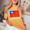 台湾国旗 アンティーク調 男性 女性 キッズ アジア 台湾 レディースオーバーサイズコンフォートTシャツ Mustard