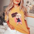 和田ダン しぐれ うい ロリ ダンス ダンス アニメ 女の子 長袖tシャツ レディースオーバーサイズコンフォートTシャツ Mustard