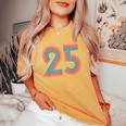数字 25 25周年 男性 女性 25歳の誕生日 レディースオーバーサイズコンフォートTシャツ Mustard