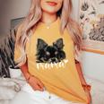 黒 チワワ ママ ロングヘア チワワ ママ チワワ 女の子 長袖tシャツ レディースオーバーサイズコンフォートTシャツ Mustard