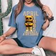 41歳 1985年4月 テディベア 41歳 誕生日 男性 女性 レディースオーバーサイズコンフォートTシャツ Blue Jean