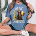 70Th Birthday Raccoon Beer May 1956Intage 70 Years Old レディースオーバーサイズコンフォートTシャツ Blue Jean