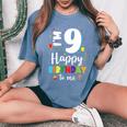 9歳 誕生日 ハッピーバースデー 9歳 男の子 女の子 9歳 レディースオーバーサイズコンフォートTシャツ Blue Jean