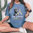 Bestchnauzer Mom Ever Dog Mama 母の日 レディースオーバーサイズコンフォートTシャツ Blue Jean