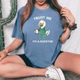 Trust Me I'm A Ducktor メディカルしゃれクワック ダックドクター レディースオーバーサイズコンフォートTシャツ Blue Jean