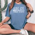 Girls Just Wanna Have 基本的な人権 レディースオーバーサイズコンフォートTシャツ Blue Jean