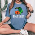 Just A Girl Who Loves Caiman Lizards ファニーカイマントカゲ レディースオーバーサイズコンフォートTシャツ Blue Jean