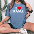 I Love Nana 私は愛する Nana レディースオーバーサイズコンフォートTシャツ Blue Jean