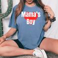 Mama's Boy おもしろグッズ服 レディースオーバーサイズコンフォートTシャツ Blue Jean
