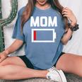 Mom Battery Low Mother Family Mama Mommy Mom レディースオーバーサイズコンフォートTシャツ Blue Jean