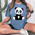 Panda Lover 幼児 女の子 男の子 トゥイーン キッズ かわいいパンダ ユース レディースオーバーサイズコンフォートTシャツ Blue Jean