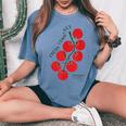 Pomodori Freschi Fresh Tomatoes Italianummer Tomatoes レディースオーバーサイズコンフォートTシャツ Blue Jean