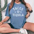 Tacos And Tequila Cinco De Mayo メンズ レディース メキシカン ドリンク レディースオーバーサイズコンフォートTシャツ Blue Jean