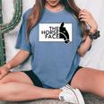 ザ・ホース・フェイス The Horse Face 午年 馬【十二支 干支】2026年 ブランド パロディ 長袖tシャツ レディースオーバーサイズコンフォートTシャツ Blue Jean