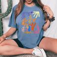 マティス 絵画 美的 花 人工抽象 秋 レディースオーバーサイズコンフォートTシャツ Blue Jean
