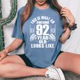 男性、女性、92歳の誕生日への92歳の誕生日プレゼント レディースオーバーサイズコンフォートTシャツ Blue Jean