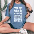 面白い79歳の誕生日の古いメーター 面白い79歳のギフト 女性 男性 面白い電卓 79歳の誕生日のギフト 長袖tシャツ レディースオーバーサイズコンフォートTシャツ Blue Jean