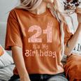 21 It's My Birthday 21歳 Happy 21歳の誕生日 女の子 レディースオーバーサイズコンフォートTシャツ Yam
