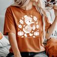 Cozyeason Duck かわいい 秋 パンプキン スパイス 秋 コーヒー 長袖tシャツ レディースオーバーサイズコンフォートTシャツ Yam