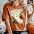 Creation Of Chicken Adam クラシック ミケランジェロ ニワトリ ファニー レディースオーバーサイズコンフォートTシャツ Yam