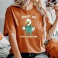 Trust Me I'm A Ducktor メディカルしゃれクワック ダックドクター レディースオーバーサイズコンフォートTシャツ Yam