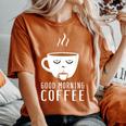 Good Morning Coffee-疲れた人のためのカフェイン レディースオーバーサイズコンフォートTシャツ Yam