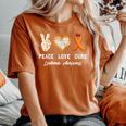 Peace Love Cure 白血病 意識啓発 男性 女性 子供 白血病 レディースオーバーサイズコンフォートTシャツ Yam