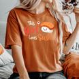 This Girl Lovesushi かわいい フェミニン 食べ物 引用アート レディースオーバーサイズコンフォートTシャツ Yam