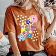 うさぎ花 レディースオーバーサイズコンフォートTシャツ Yam