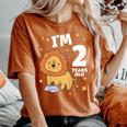 キッズ 2歳の誕生日 ライオン 2歳 男の子 女の子 レディースオーバーサイズコンフォートTシャツ Yam