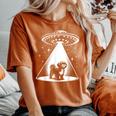 シーズー Mom Dad Dog Alien Ufo レディースオーバーサイズコンフォートTシャツ Yam