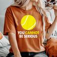 テニス ユーモア You Cannot Beerious ラケット スポーツ レディースオーバーサイズコンフォートTシャツ Yam