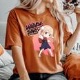 和田ダン しぐれ うい ロリ ダンス ダンス アニメ 女の子 長袖tシャツ レディースオーバーサイズコンフォートTシャツ Yam