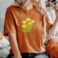 星と水晶の先端の夏の花とタンポポ レディースオーバーサイズコンフォートTシャツ Yam