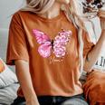 蝶と花、日本の桜と蝶 レディースオーバーサイズコンフォートTシャツ Yam