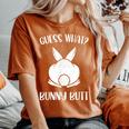 面白いイースタージョークguess What Bunny Butt メンズ レディース レディースオーバーサイズコンフォートTシャツ Yam