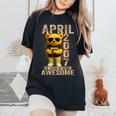 19歳 2007年4月 テディベア 19歳 誕生日 男性 女性 レディースオーバーサイズコンフォートTシャツ Black