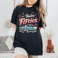 50S ロカビリー 1950年代 The Fabulous Fifties ロックンロール レディースオーバーサイズコンフォートTシャツ Black