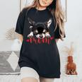 Chihuahua Mom The Dog Mother Chiwawa ブラック&タン チワワ 長袖tシャツ レディースオーバーサイズコンフォートTシャツ Black
