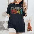 Classic 1941Intage 1941 Womenintage Year Birthday レディースオーバーサイズコンフォートTシャツ Black