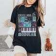 Coffee And Modular アナログシンセサイザー 波形シンセ レディースオーバーサイズコンフォートTシャツ Black