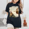 Creation Of Chicken Adam クラシック ミケランジェロ ニワトリ ファニー レディースオーバーサイズコンフォートTシャツ Black