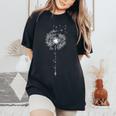 Cute Be Kind タンポポ タトゥー 矢 呼吸パターン レディースオーバーサイズコンフォートTシャツ Black