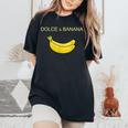 Dolce And Banana ファニーキュートグラフィックデザインバナナtシャツ レディースオーバーサイズコンフォートTシャツ Black