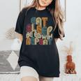 Eatleep Be Edwin Repeat Groovy Retro Edwin レディースオーバーサイズコンフォートTシャツ Black