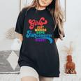 Girls Just Wanna Have Fundamental Rights カラフル レインボー レディースオーバーサイズコンフォートTシャツ Black